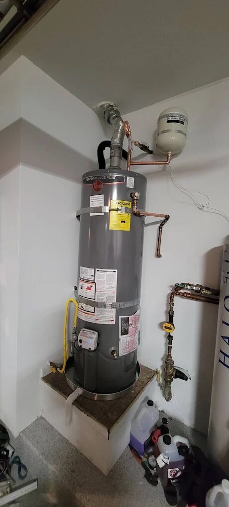 Gas Water Heater on Platform